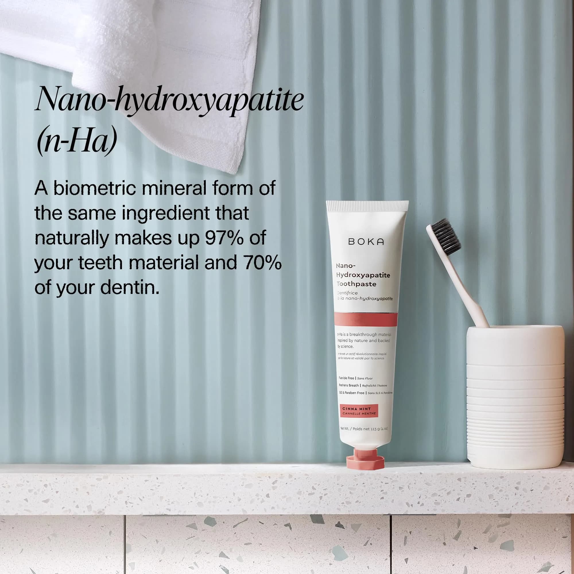 Boka Fluoride Free Toothpaste with Nano Hydroxyapatite, Cinnamint Flavor, 118ml (4 Ounce) | Enamel Care for Sensitive Teeth - view 4