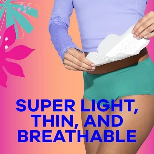 Always Radiant Teen Pads Size 1 Regular with Wings Unscented 42 Count | Dermatologist Tested & Skin Health Alliance Approved thumbnail 6