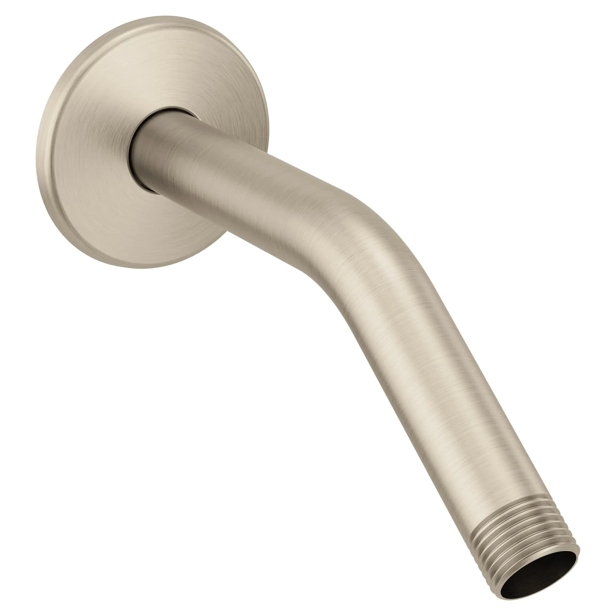 Moen 8-inch Wall Mount Curved Shower Arm with Flange, Brushed Nickel | 20.3 cm Reach for Standard Shower Setups