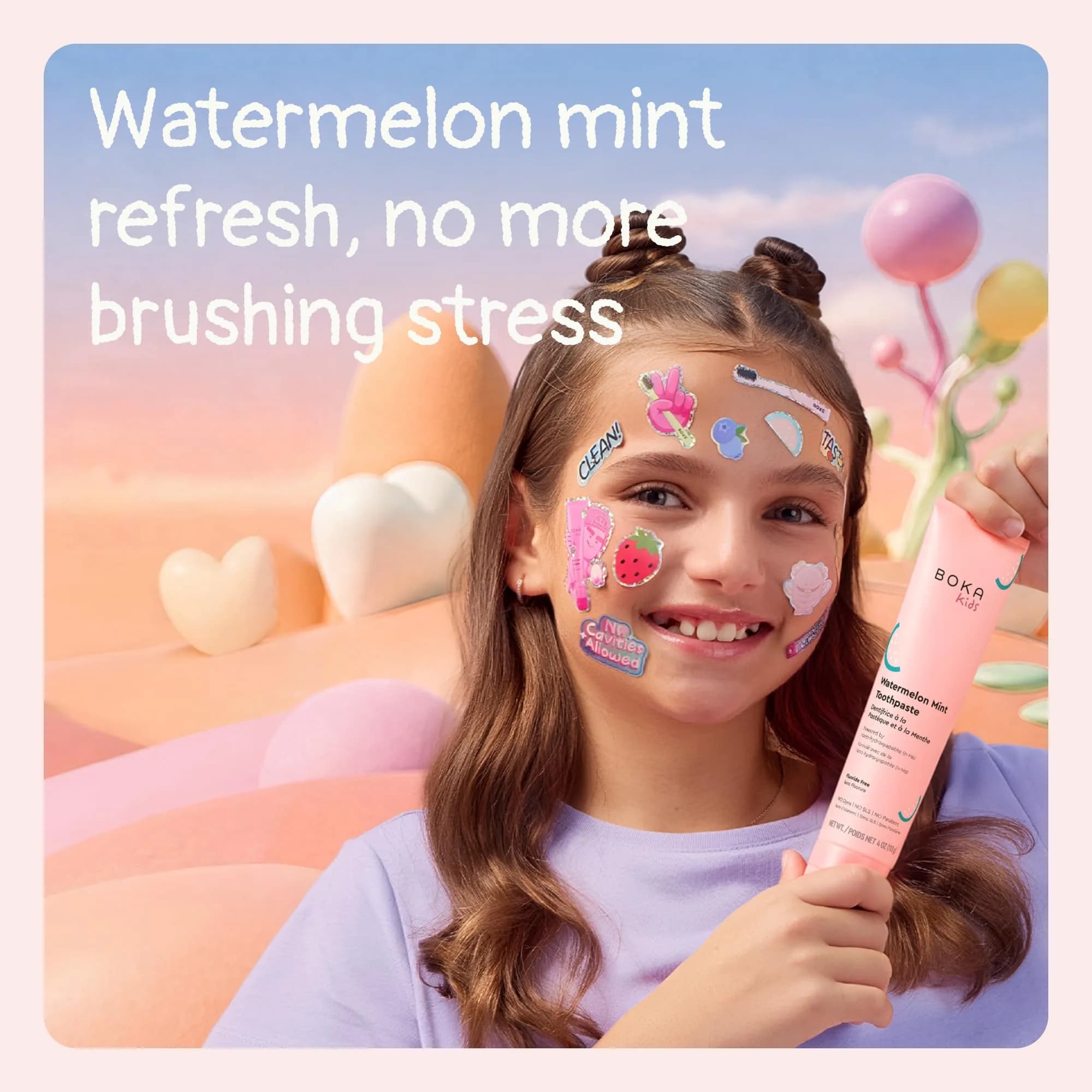 Boka Watermelon Mint Fluoride-Free Toothpaste for Kids, 4 oz | USA Imported Nano Hydroxyapatite Formula - view 6
