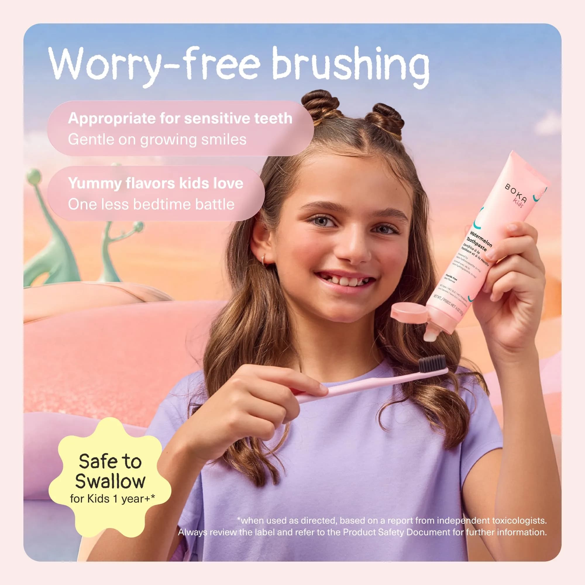 Boka Watermelon Mint Fluoride-Free Toothpaste for Kids, 4 oz | USA Imported Nano Hydroxyapatite Formula - view 4