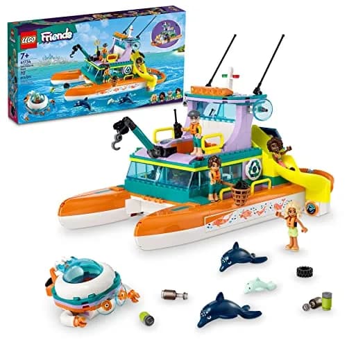 LEGO Friends Sea Rescue Boat 41734 | Ocean Life Role Play for Kids 7+ thumbnail 1