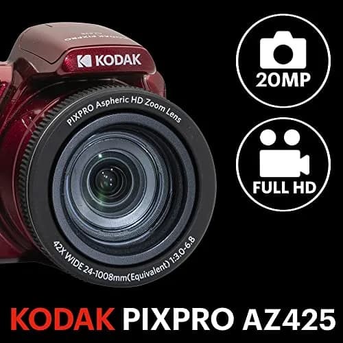 KODAK PIXPRO AZ425 Digital Camera 20MP 42x Optical Zoom Red | 1080p HD Video thumbnail 2