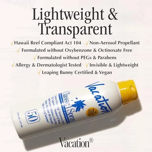 VACATION Classic SPF 50 Sunscreen Spray 177ml (6 Fl Oz) | Broad Spectrum Protection thumbnail 4
