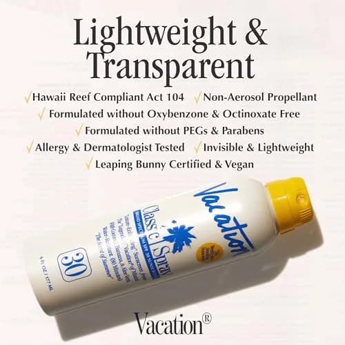 VACATION Classic SPF 30 Sunscreen Spray 177ml (6 Fl Oz) | Broad Spectrum UVA/UVB Protection thumbnail 5