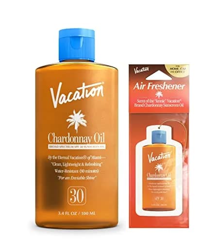 Vacation Chardonnay Oil SPF 30 Sunscreen Oil & Air Freshener Bundle | Hydrating, Water-Resistant, Travel Size thumbnail 1