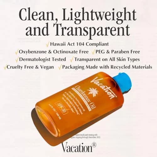 Vacation Chardonnay Oil SPF 30 Sunscreen Oil & Air Freshener Bundle | Hydrating, Water-Resistant, Travel Size thumbnail 5
