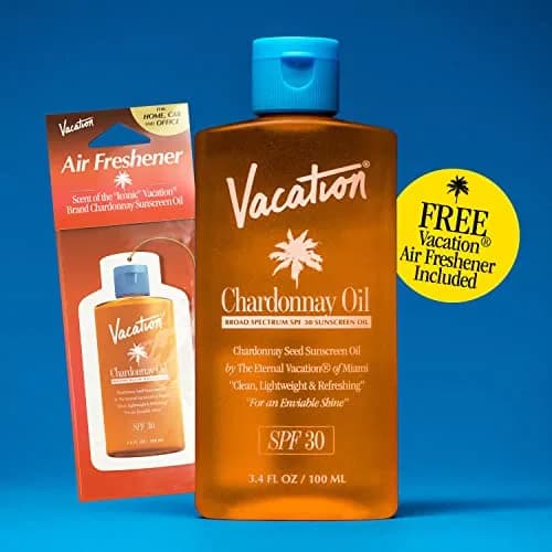 Vacation Chardonnay Oil SPF 30 Sunscreen Oil & Air Freshener Bundle | Hydrating, Water-Resistant, Travel Size thumbnail 6