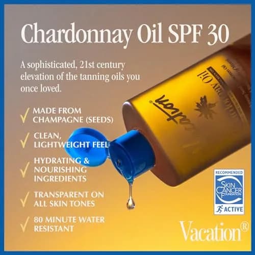 Vacation Chardonnay Oil SPF 30 Sunscreen Oil & Air Freshener Bundle | Hydrating, Water-Resistant, Travel Size thumbnail 2