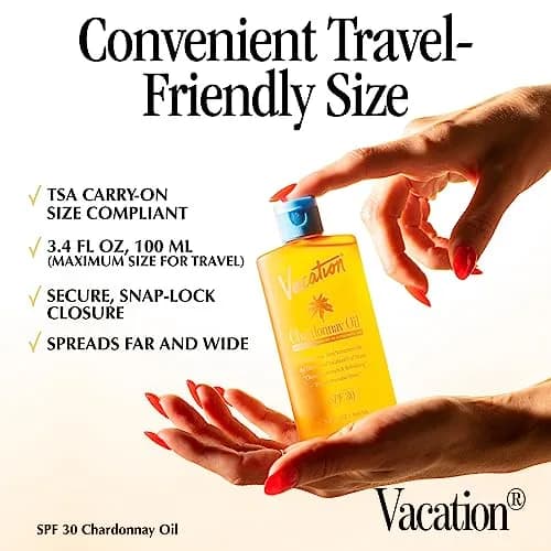 Vacation Chardonnay Oil SPF 30 Sunscreen Oil & Air Freshener Bundle | Hydrating, Water-Resistant, Travel Size thumbnail 3