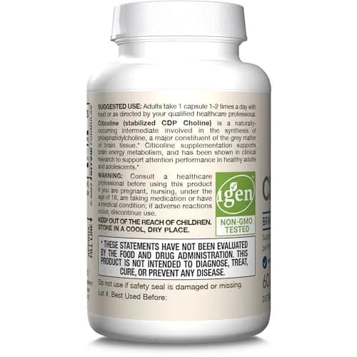 Jarrow Formulas Citicoline CDP Choline 250 MG Capsules | 720 Count (Pack of 120) thumbnail 9