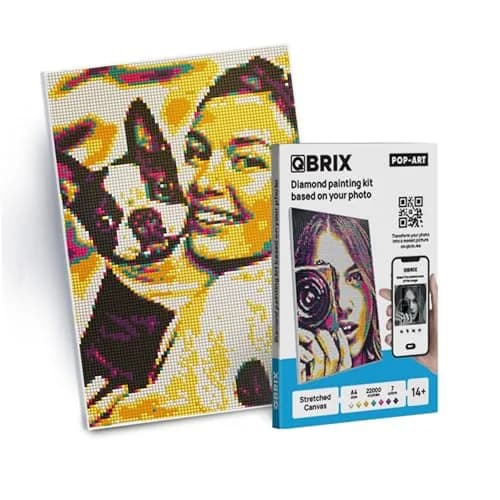 QBRIX Custom Diamond Painting Kit for Adults - Pop-Art A4 (21cm x 30cm) | Personalised Gem Art with Any Photo thumbnail 1
