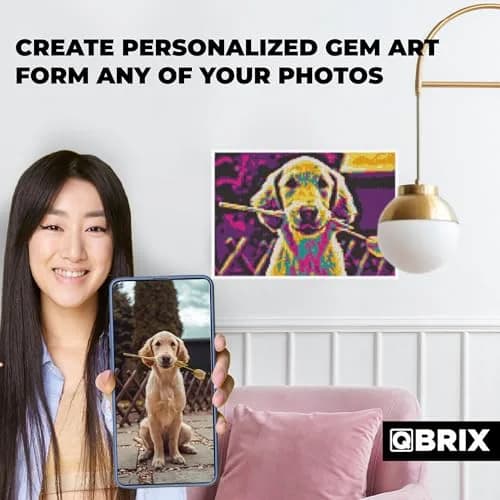 QBRIX Custom Diamond Painting Kit for Adults - Pop-Art A4 (21cm x 30cm) | Personalised Gem Art with Any Photo thumbnail 3