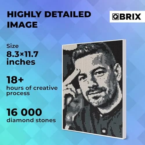 QBRIX Custom Diamond Painting Kit for Adults 21cm x 30cm (8.27 x 11.81 inches) | Personalised Gem Art from Any Photo thumbnail 4
