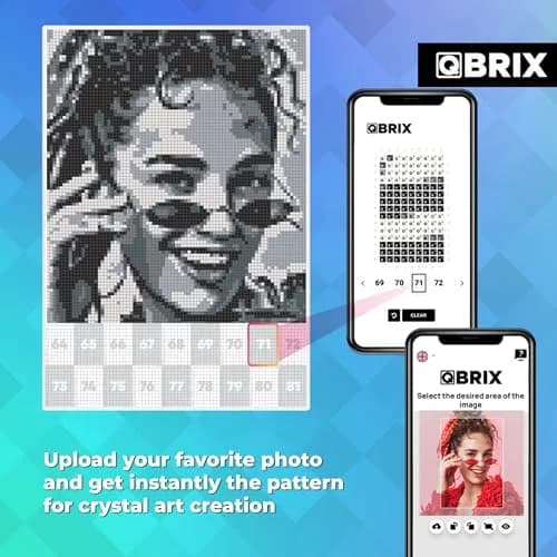 QBRIX Custom Diamond Painting Kit for Adults 21cm x 30cm (8.27 x 11.81 inches) | Personalised Gem Art from Any Photo thumbnail 2