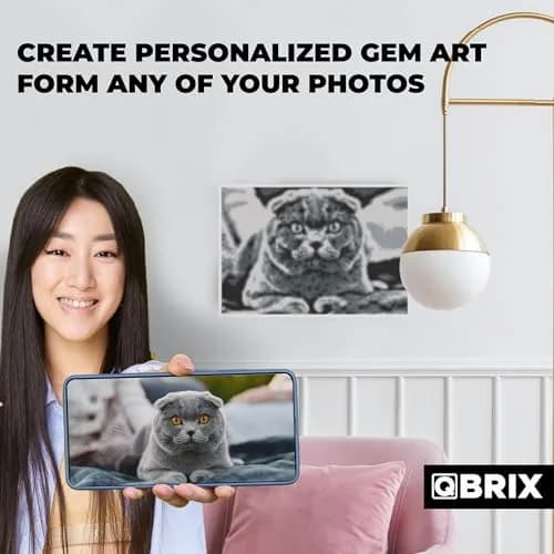 QBRIX Custom Diamond Painting Kit for Adults 21cm x 30cm (8.27 x 11.81 inches) | Personalised Gem Art from Any Photo thumbnail 3