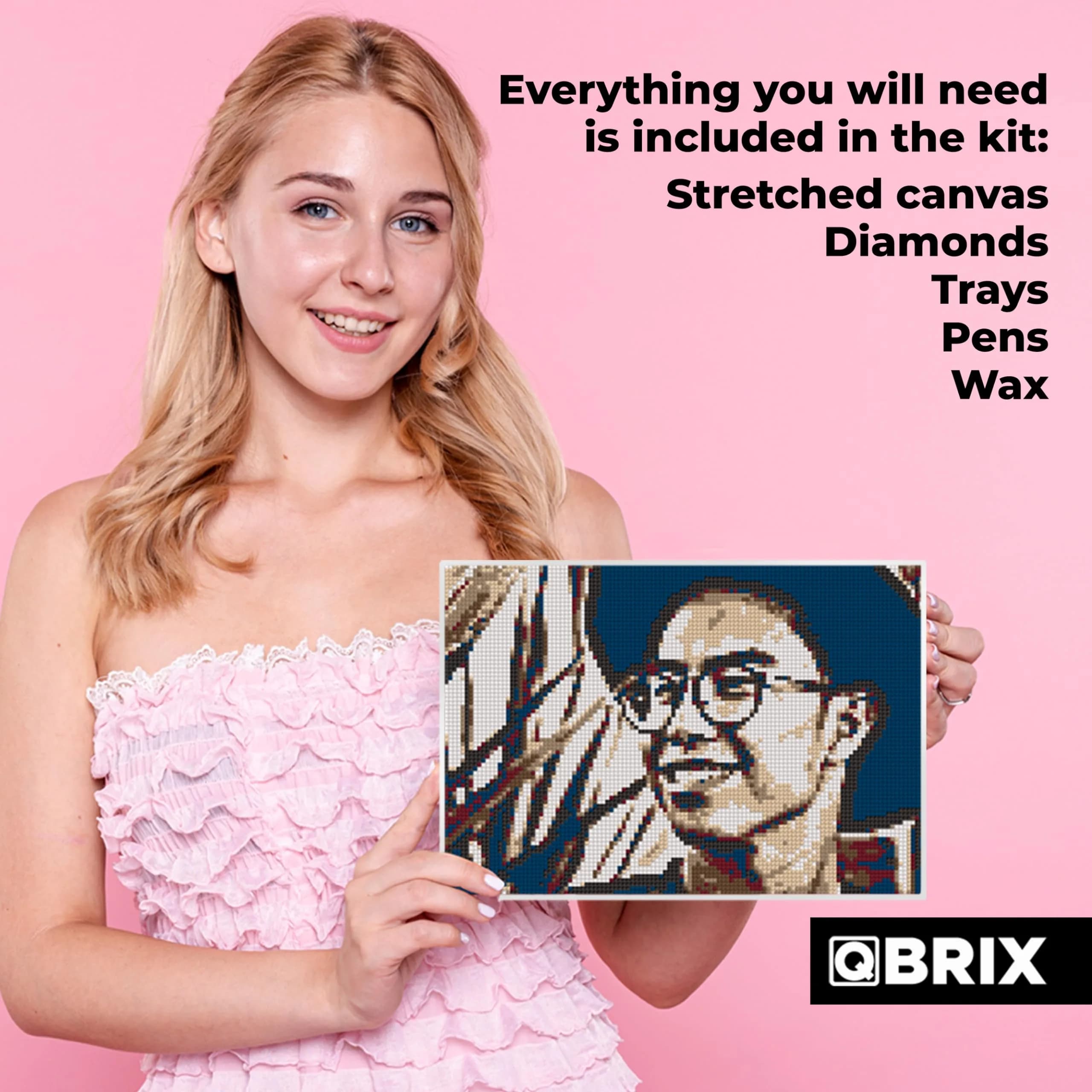 QBRIX Custom Photo Diamond Painting Kit 21cm x 30cm (8 x 12 inches) | Vintage A4 Full Drill Gem Art thumbnail 6