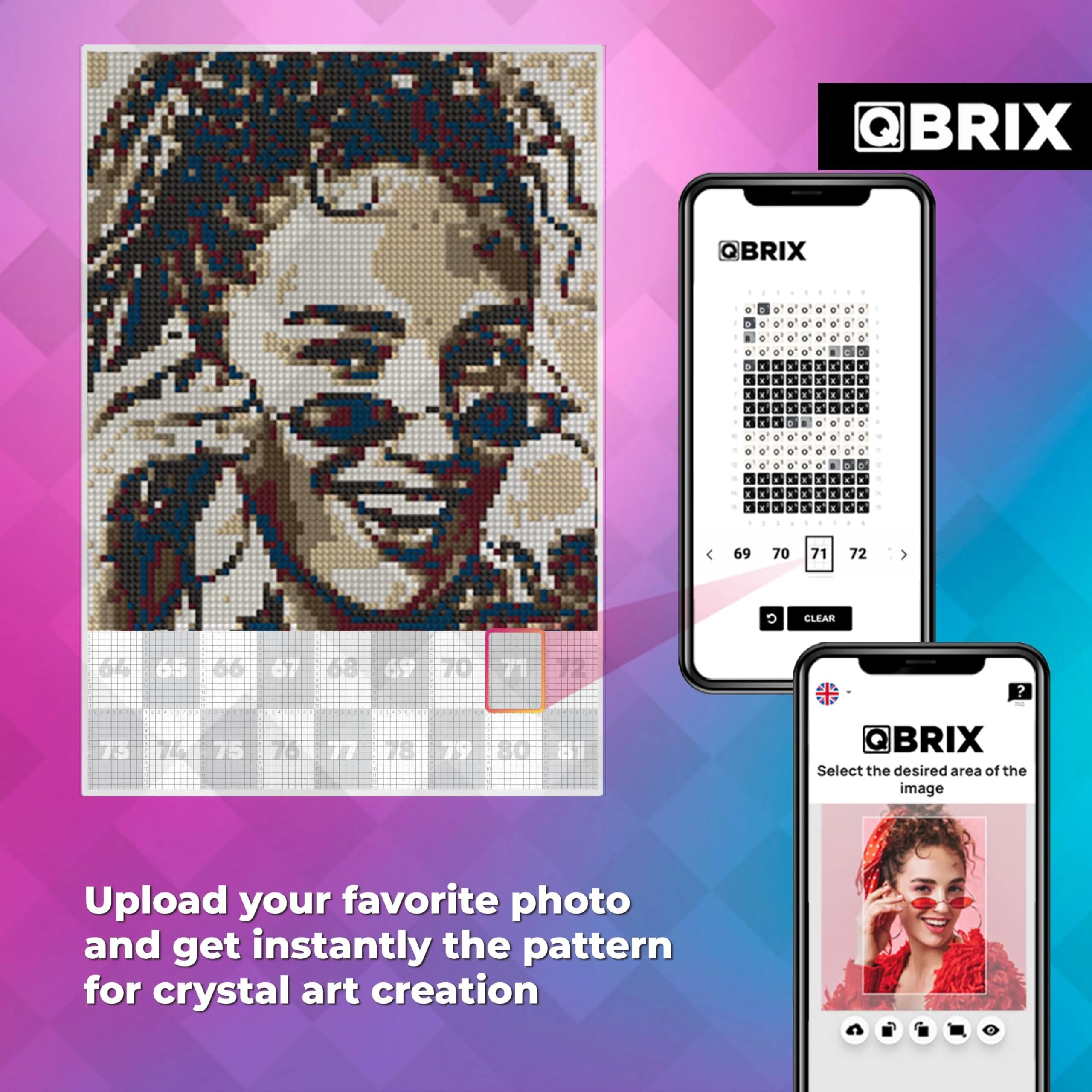 QBRIX Custom Photo Diamond Painting Kit 21cm x 30cm (8 x 12 inches) | Vintage A4 Full Drill Gem Art thumbnail 2