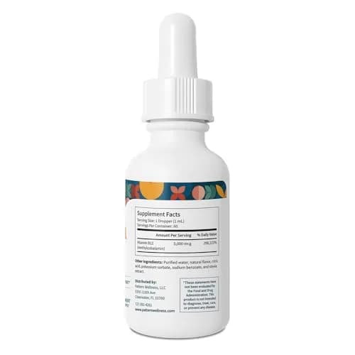 Pattern Wellness Vitamin B12 Liquid 2 fl. oz (60mL) – Vegan Citrus Flavor for Energy & Immunity Support thumbnail 3