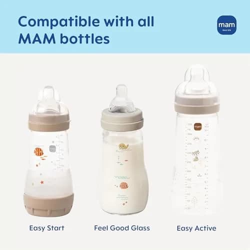 MAM Baby Bottle Anti-Colic Slow Flow Nipples 4 Pack | Breast-Like Silicone for All MAM Bottles thumbnail 5