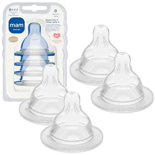 MAM Baby Bottle Anti-Colic Extra Slow Nipples Fits All MAM Bottles | Reduces Gas & Discomfort thumbnail 1