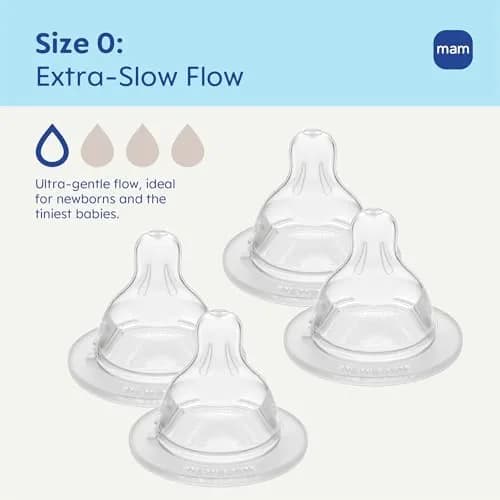 MAM Baby Bottle Anti-Colic Extra Slow Nipples Fits All MAM Bottles | Reduces Gas & Discomfort thumbnail 2