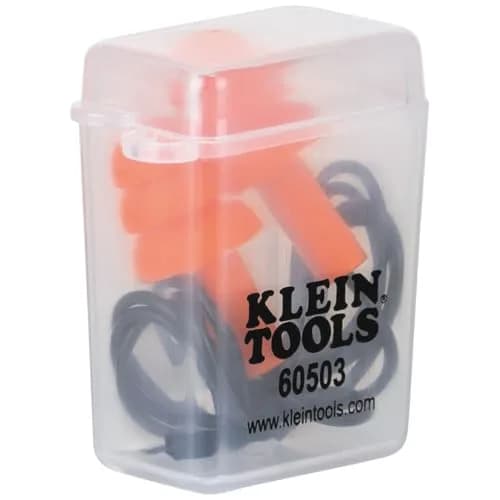 Klein Tools Corded Earplugs 25dB NRR Orange 6-Pack | Reusable Noise Protection with Case thumbnail 6