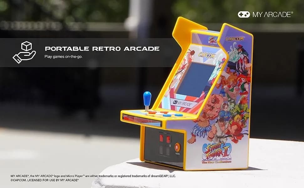 My Arcade Super Street Fighter II Micro Player Pro: Capcom Games, Classic Arcades, 2 Games in 1 (4 AA Batteries Not Included, USB-C Not Included) thumbnail 3