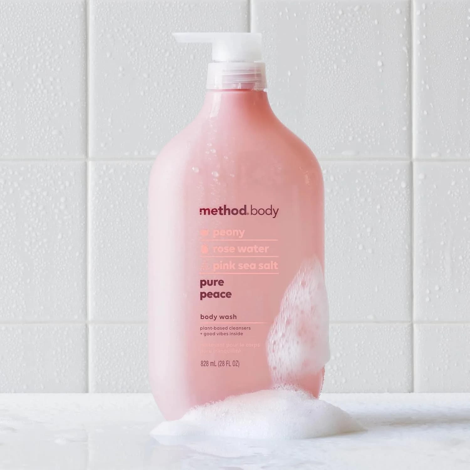 Method Pure Peace Body Wash with Peony, Rose Water & Pink Sea Salt, 794g (28 oz) | Gentle Hydrating Cleanser - view 5