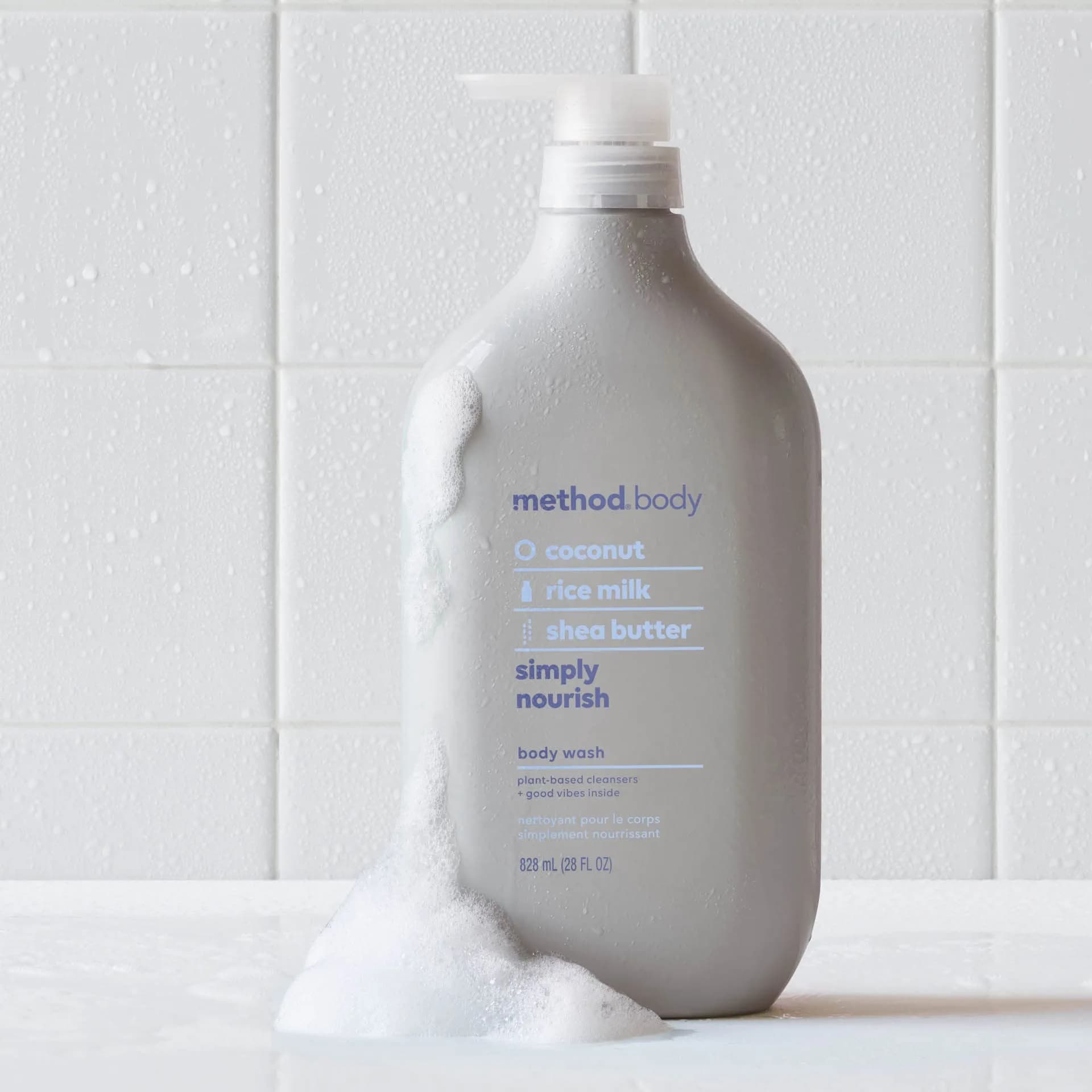 Method Simply Nourish Body Wash with Coconut, Rice Milk & Shea Butter, 28 oz (828 ml) | Gentle Hydration for Soft Skin - view 5