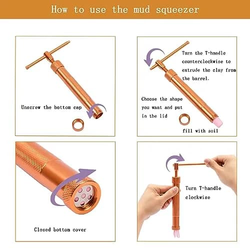 YAMHOHO Pink Clay Extruder Tool Set with 20 Discs | 16.5 cm (6.5 in) Stainless Steel & Aluminum Alloy thumbnail 5