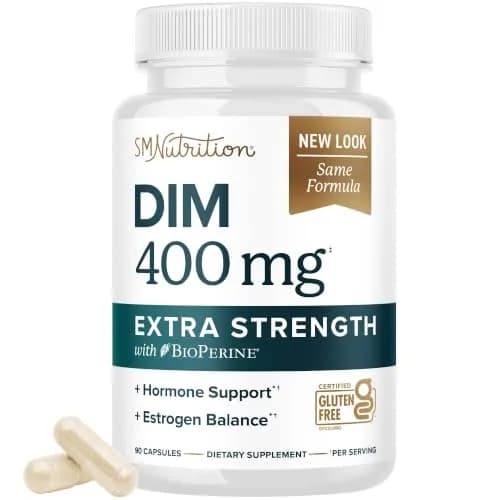 SMNutrition DIM Supplement 400mg 90 Count | Extra Strength Hormone Balance for Men & Women thumbnail 1