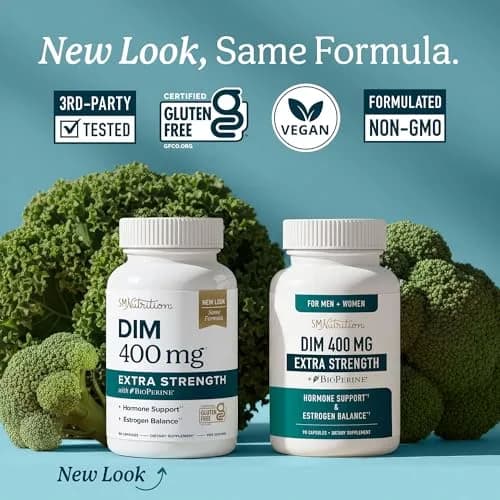 SMNutrition DIM Supplement 400mg 90 Count | Extra Strength Hormone Balance for Men & Women thumbnail 2