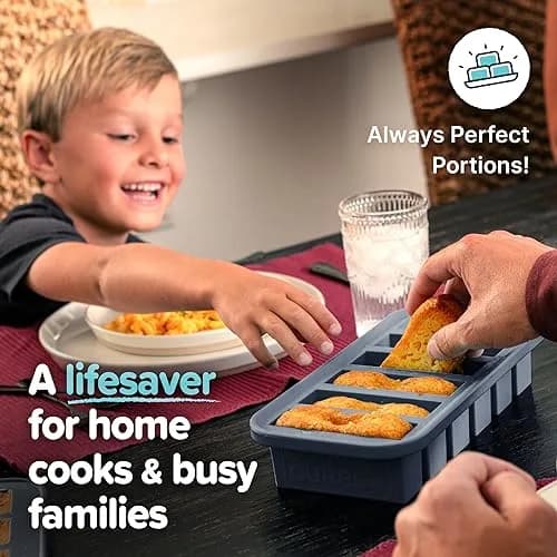 Souper Cubes 1/2 Cup Silicone Freezer Mold with Lid | Charcoal, 1-Pack, Food Prep & Storage thumbnail 4