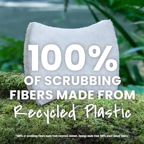 Scotch-Brite Greener Clean Non-Scratch Scrub Sponge 3 Pack | Recycled Scrubbing Fibers thumbnail 6