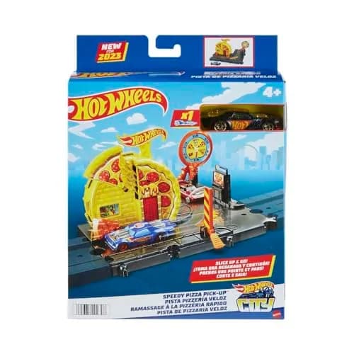 Hot Wheels City Speedy Pizza Pick-Up Playset with 1 Vehicle | Connects to Other Hot Wheels City Sets thumbnail 6