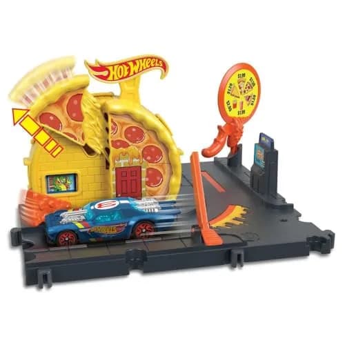 Hot Wheels City Speedy Pizza Pick-Up Playset with 1 Vehicle | Connects to Other Hot Wheels City Sets thumbnail 2