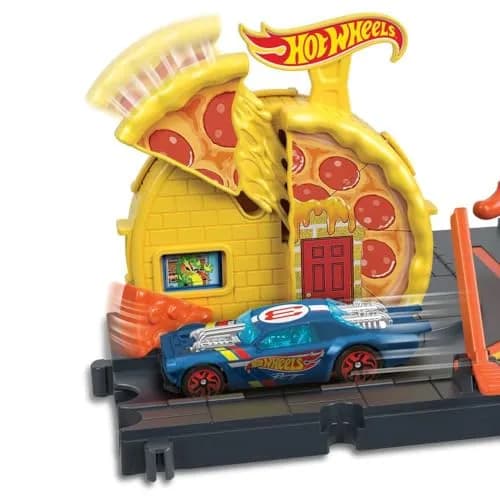 Hot Wheels City Speedy Pizza Pick-Up Playset with 1 Vehicle | Connects to Other Hot Wheels City Sets thumbnail 4