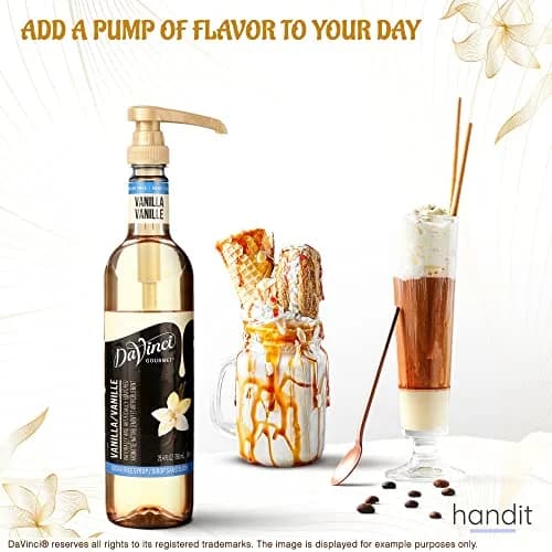 HANDIT Gold Coffee Syrup Pumps | Fits 750ml (25.4oz) Bottles | 2-Pack | Dispenses 0.5oz Per Stroke thumbnail 5
