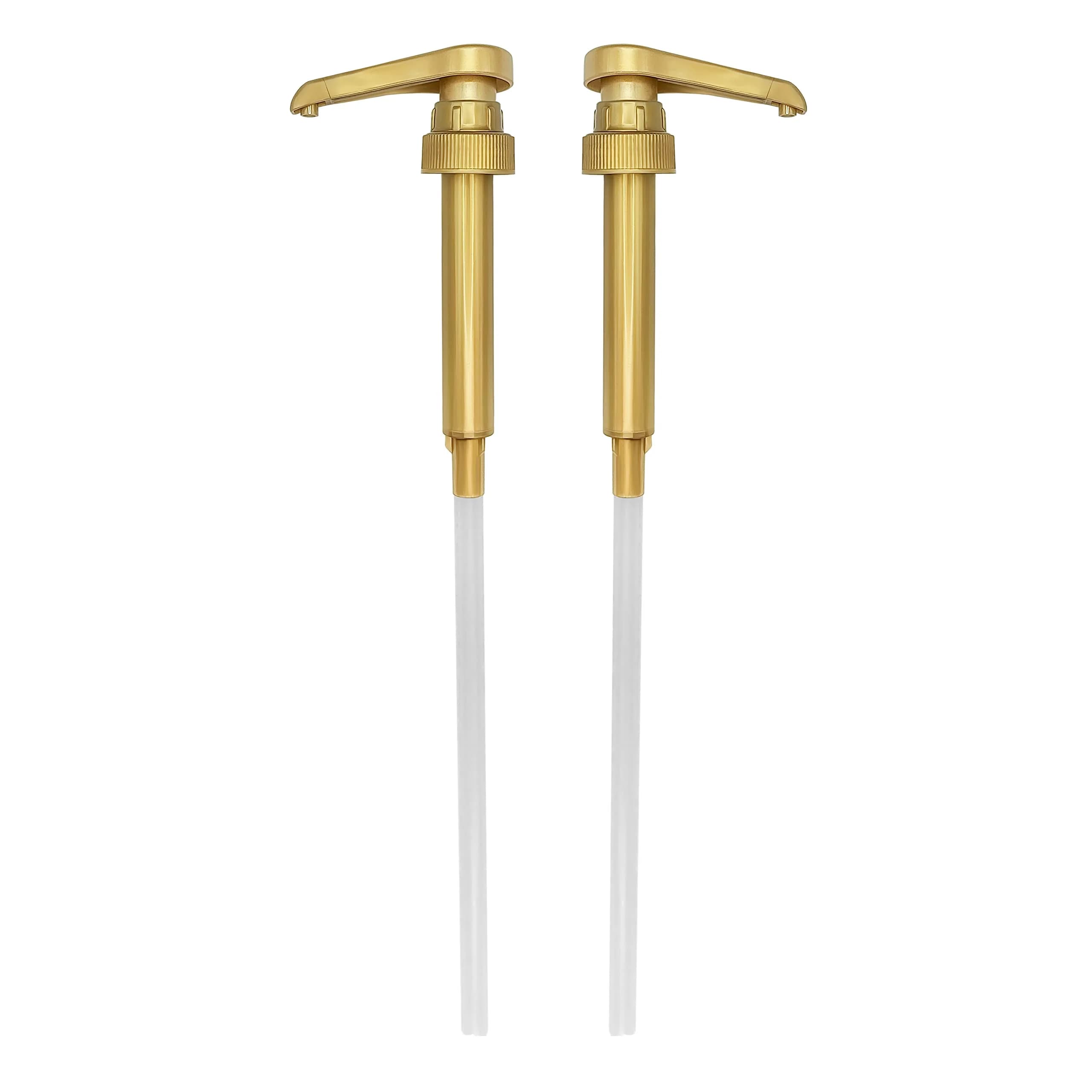HANDIT Gold Coffee Syrup Pumps | Fits 750ml (25.4oz) Bottles | 2-Pack | Dispenses 0.5oz Per Stroke - main product image