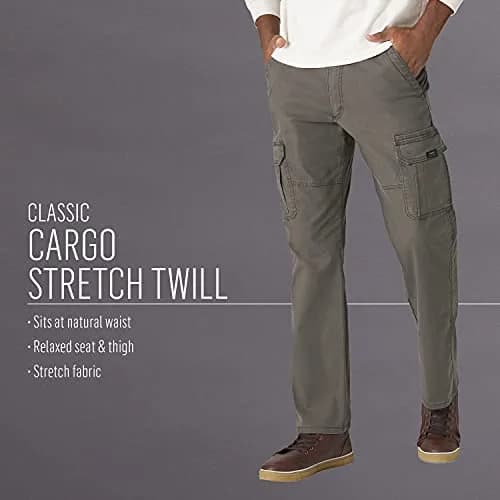 Wrangler Authentics Men's Relaxed Fit Stretch Cargo Pant, Kangaroo, 34W x 32L | Durable, Comfortable & Versatile thumbnail 6