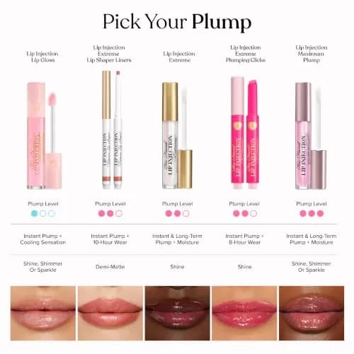 Too Faced Lip Injection Maximum Plump Gloss Yummy Bear 4ml (0.14 Fl Oz) | Intense Volumizing & Hydrating thumbnail 6