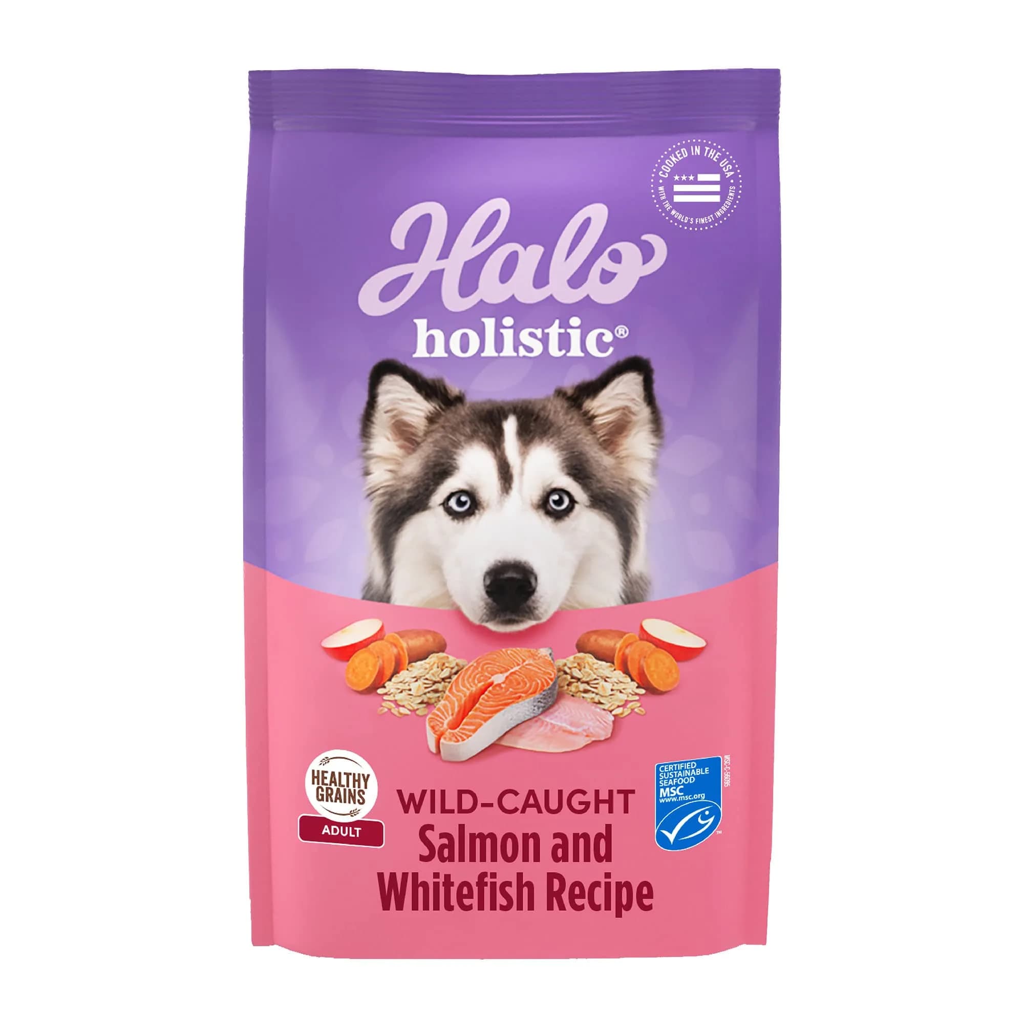 Halo Holistic Dry Dog Food, Wild-Caught Salmon & Whitefish Recipe, 3.5 lb | Supports Digestive & Skin Health