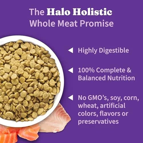 Halo Holistic Dry Dog Food, Wild-Caught Salmon & Whitefish Recipe, 3.5 lb | Supports Digestive & Skin Health thumbnail 4