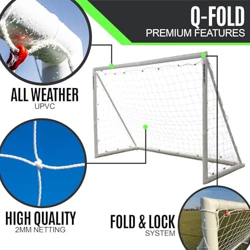 QUICKPLAY Q-Fold 8x5 Folding Soccer Goal Weatherproof PVC U9-U10 | Fast Setup & Durable thumbnail 5