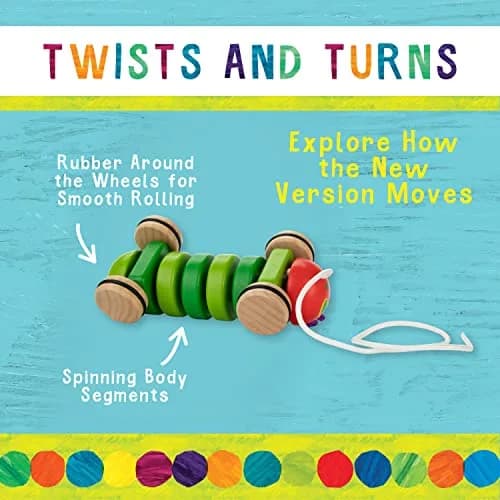 Kids Preferred The Very Hungry Caterpillar Wooden Pull Toy 13 inches | Classic Shape & Fine Motor Skill Development thumbnail 4