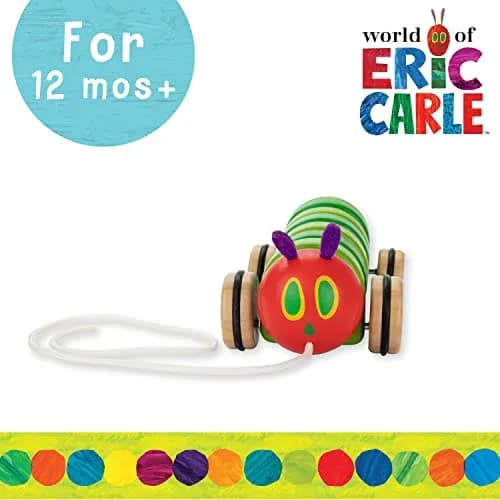Kids Preferred The Very Hungry Caterpillar Wooden Pull Toy 13 inches | Classic Shape & Fine Motor Skill Development thumbnail 6