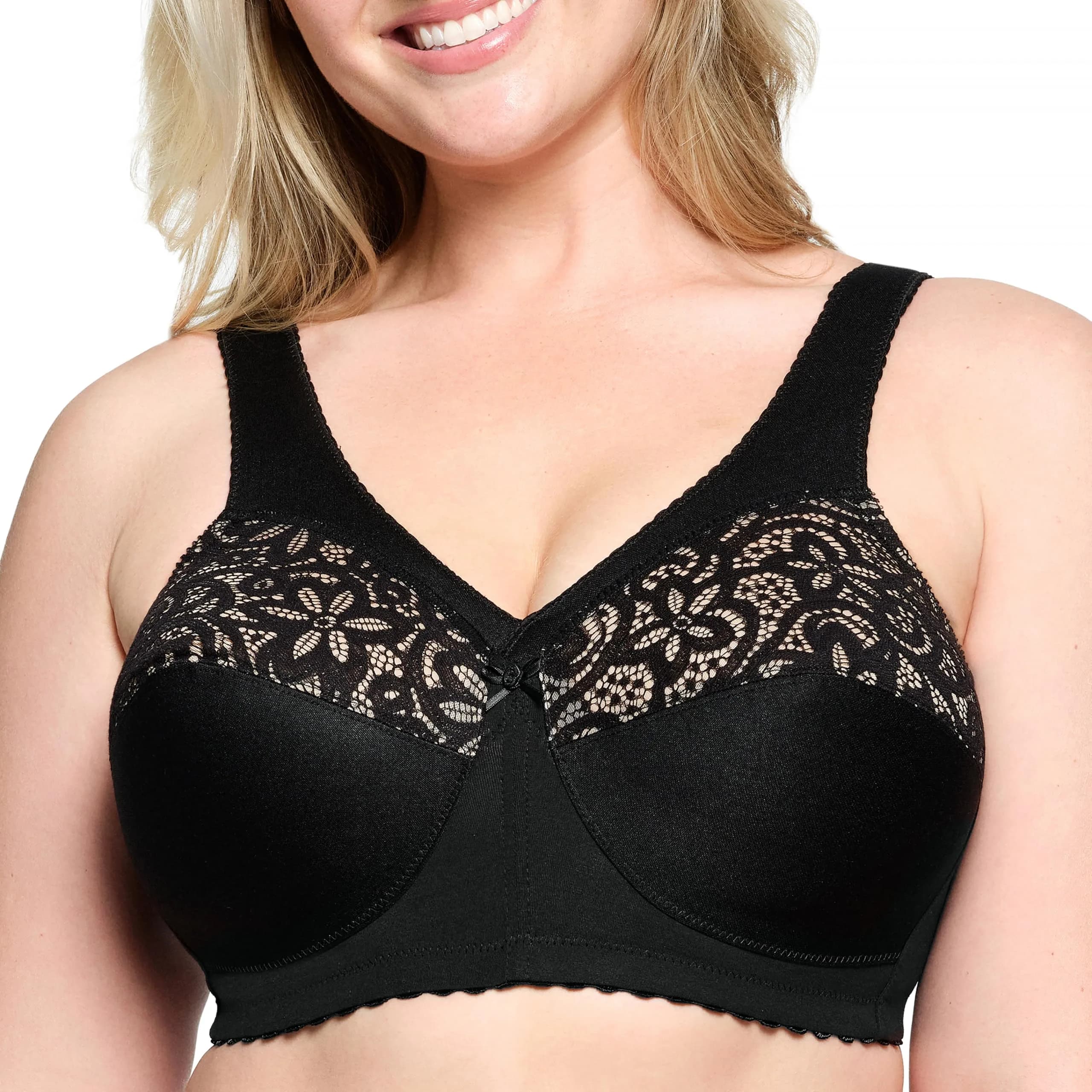 Glamorise Plus Size MagicLift Cotton Support Bra Wirefree 36D | Comfort & Support