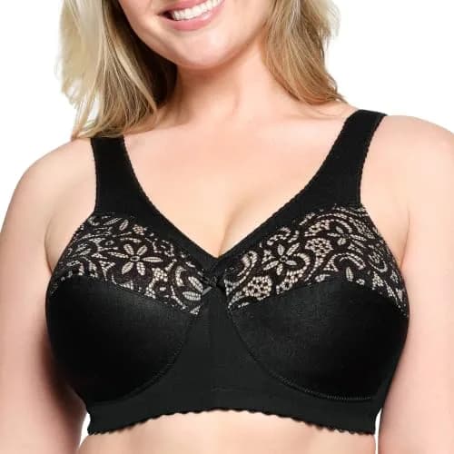 Glamorise Plus Size MagicLift Cotton Support Bra Wirefree 36D | Comfort & Support thumbnail 1