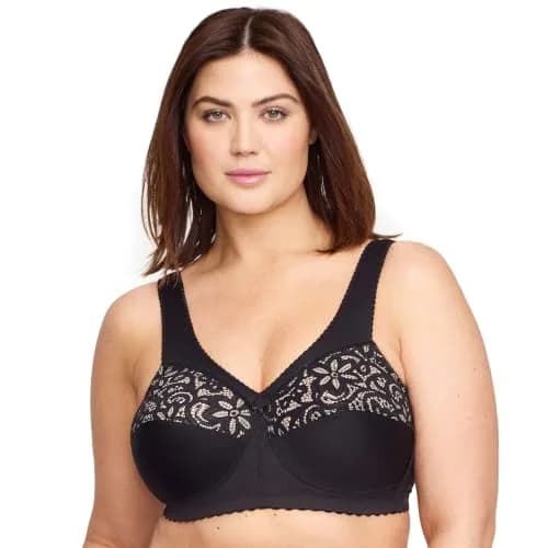 Glamorise Plus Size MagicLift Cotton Support Bra Wirefree 36D | Comfort & Support thumbnail 8
